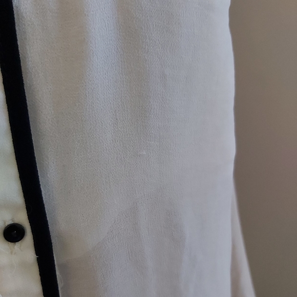 ZARA sheer blouse top polo shirt cream black - Picture 4 of 12